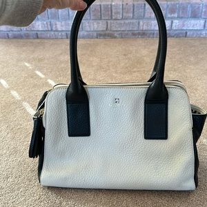 Kate spade ivory black tote purse bag 10912